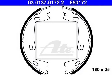 Колодки тормозные барабанные OPEL Astra, SAAB 900, CHEVROLET Vectra Ate 03.0137-0172.2