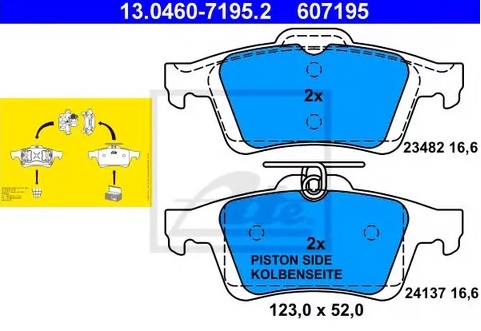 Колодки тормозные дисковые Ford, Mazda, Opel Ate 13.0460-7195.2