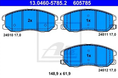 Колодки тормозные дисковые передние OPEL Antara, CHEVROLET Captiva Ate 13.0460-5785.2