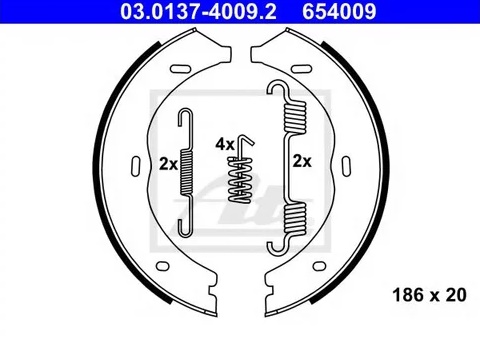 Колодки тормозные барабанные MERCEDES V-Class Ate 03.0137-4009.2