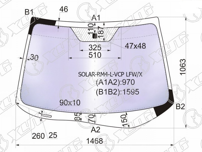 Стекло лобовое атермальное HONDA CR-V XYG SOLAR-RM4-L-VCP LFW/X 