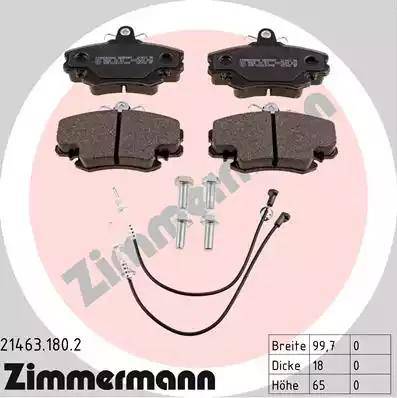 Колодки тормозные дисковые передние RENAULT Sandero Stepway Otto Zimmermann 21463.180.2