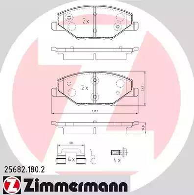 Колодки тормозные передние VW POLO Otto Zimmermann 25682.180.2