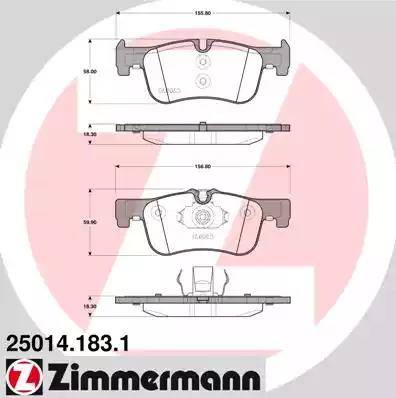 Колодки тормозные дисковые передние BMW 1, 2 Otto Zimmermann 25014.183.1