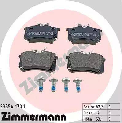 Колодки тормозные дисковые SEAT CORDOBA Otto Zimmermann 23554.170.1