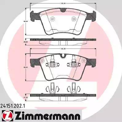 Колодки тормозные дисковые передние MERCEDES GL Otto Zimmermann 24151.202.1