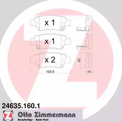 Колодки тормозные дисковые задние HONDA CR-V Otto Zimmermann 24635.160.1