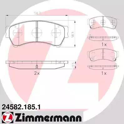 Колодки тормозные дисковые передние MAZDA 6 Otto Zimmermann 24582.185.1