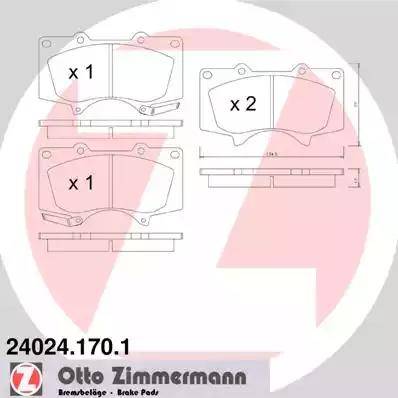 Колодки тормозные дисковые передние MITSUBISHI Pajero Otto Zimmermann 24024.170.1