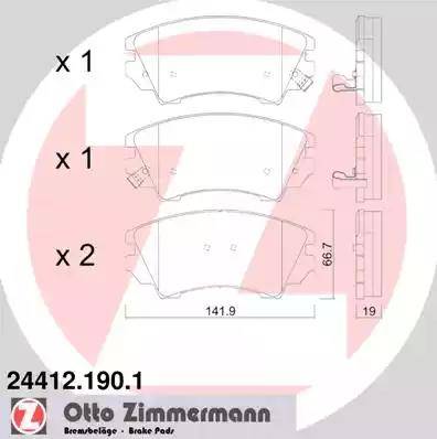 Колодки тормозные дисковые передние Opel Astra Otto Zimmermann 24412.190.1