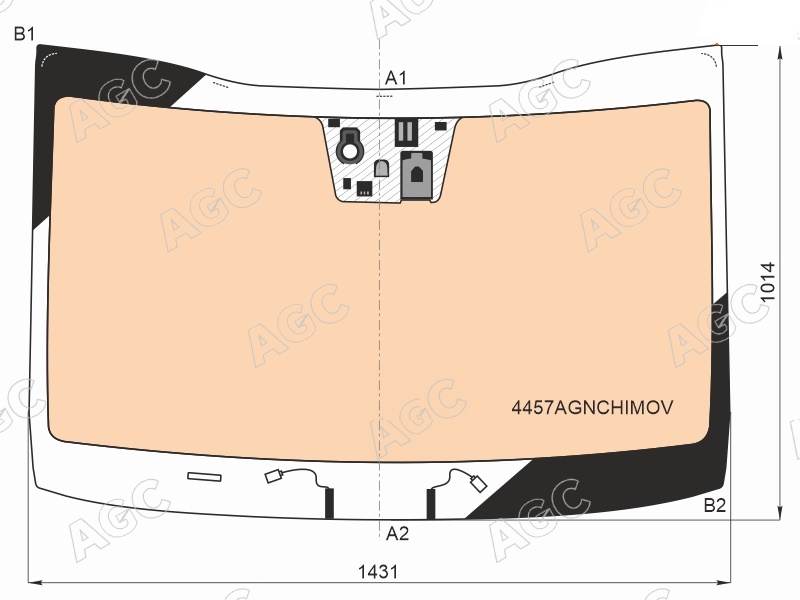 Стекло лобовое с полным обогревом KIA CEED, XCEED AGC 4457AGNCHIMOV