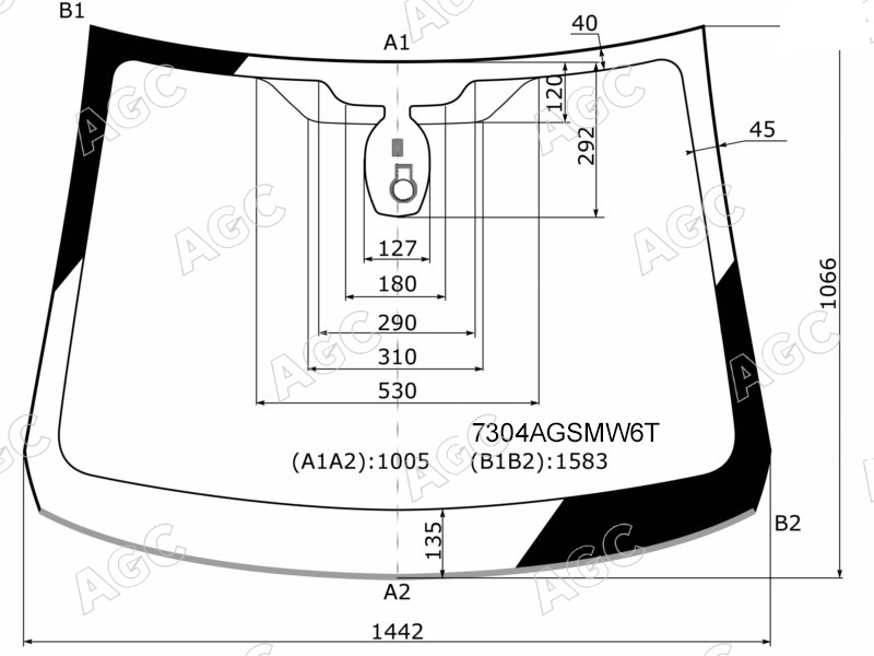 Стекло лобовое RENAULT KAPTUR AGC 7304AGSMW6T