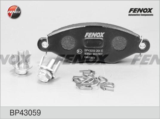 Колодки тормозные, дисковые передние PEUGEOT 206, 306 Fenox BP43059