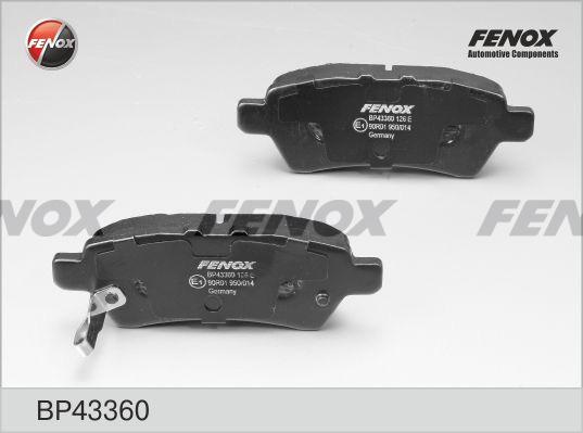 Колодки тормозные, дисковые задние NISSAN Navara Fenox BP43360