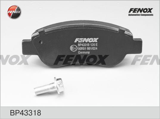 Колодки тормозные, дисковые передние CITROEN C1 Fenox BP43318