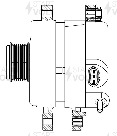 Генератор HYUNDAI STAREX Startvolt LG 0818, 130 А