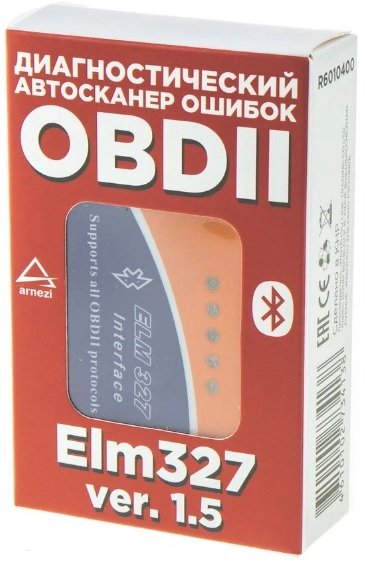 Автомобильный диагностический сканер OBDII Arnezi R6010400, ELM 327, Bluetooth, V1.5