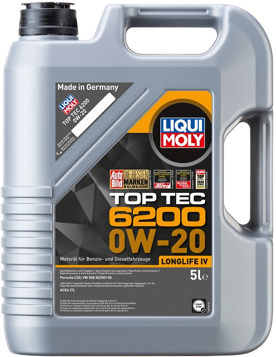 Масло моторное синтетическое Liqui Moly 20789 Top Tec 6200, 0W-20, 5 л