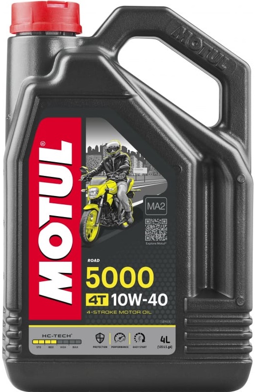 Масло моторное полусинтетическое Motul 104056, 5000 HC-Tech 4T, 10W-40, 4 л