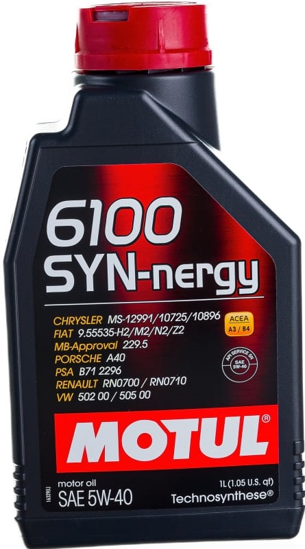 Масло моторное Motul 107975, 6100 Syn-Nergy, 5W-40, 1 л 