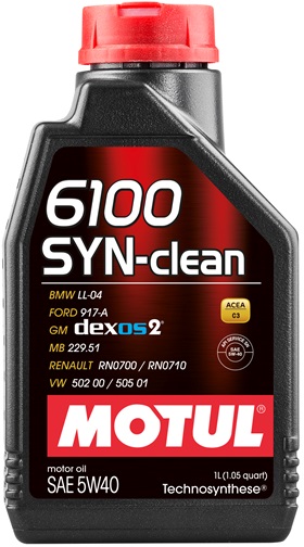 Масло моторное Motul 111691, 6100 SYN-CLEAN, 5W-40, 1 л 