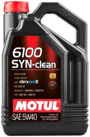 Масло моторное Motul 111692, 6100 SYN-CLEAN, 5W-40, 5 л 