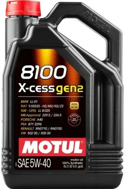 Масло моторное Motul 111682, 8100 X-cess GEN2, 5W-40, 5 л 