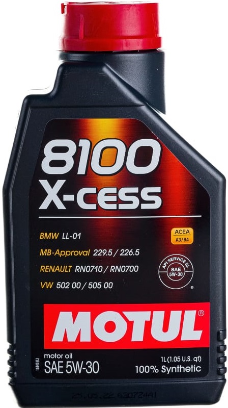 Масло моторное синтетическое MOTUL 108944, 8100 X-cess, 5W-30, 1 л