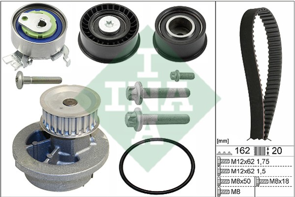 Комплект ремня ГРМ с водяным насосом OPEL ASTRA Ina 530 0443 30