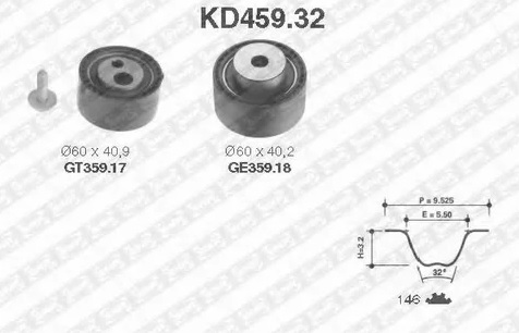 Комплект ремня ГРМ CITROEN C5 NTN / SNR KD459.32