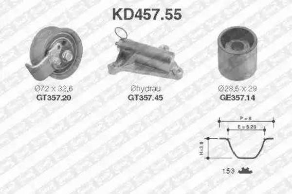 Комплект ремня ГРМ AUDI A4 NTN / SNR KD457.55