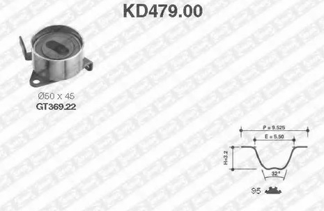 Комплект ремня ГРМ DAIHATSU Applause NTN / SNR KD479.00