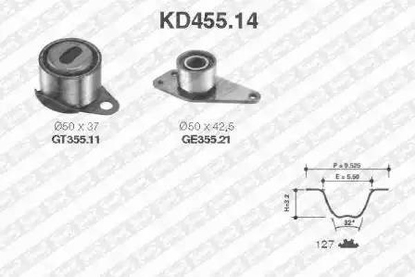 Комплект ремня ГРМ RENAULT Laguna NTN / SNR KD455.14