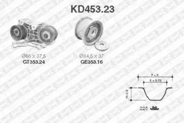 Комплект ремня ГРМ OPEL Calibra NTN / SNR KD453.23