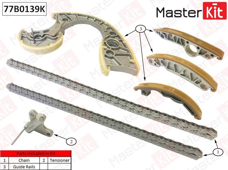 Комплект цепи ГРМ Audi A4 Masterkit 77B0139K