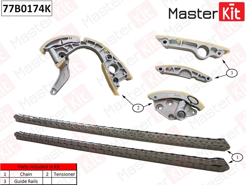 Комплект цепи ГРМ Audi A6 Masterkit 77B0174K