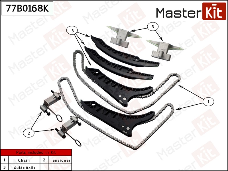 Комплект цепи ГРМ BMW 5 Masterkit 77B0168K