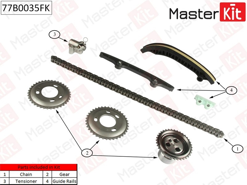 Комплект цепи ГРМ FORD Transit Masterkit 77B0035FK