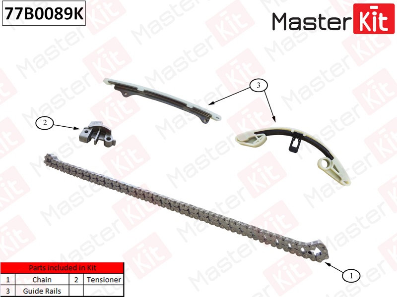 Комплект цепи ГРМ Honda Jazz Masterkit 77B0089K