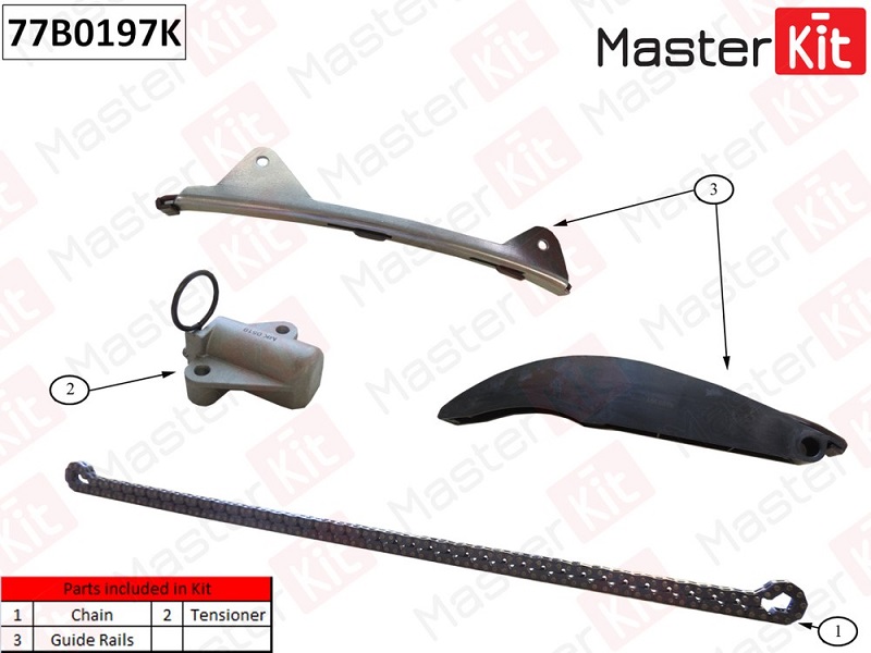 Комплект цепи ГРМ Hyundai i40 Masterkit 77B0197K