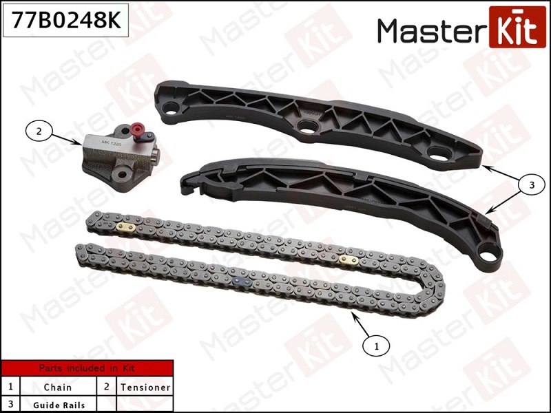 Комплект цепи ГРМ KIA Optima Masterkit 77B0248K