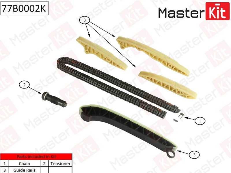 Комплект цепи ГРМ Mercedes-Benz E-CLASS Masterkit 77B0002K