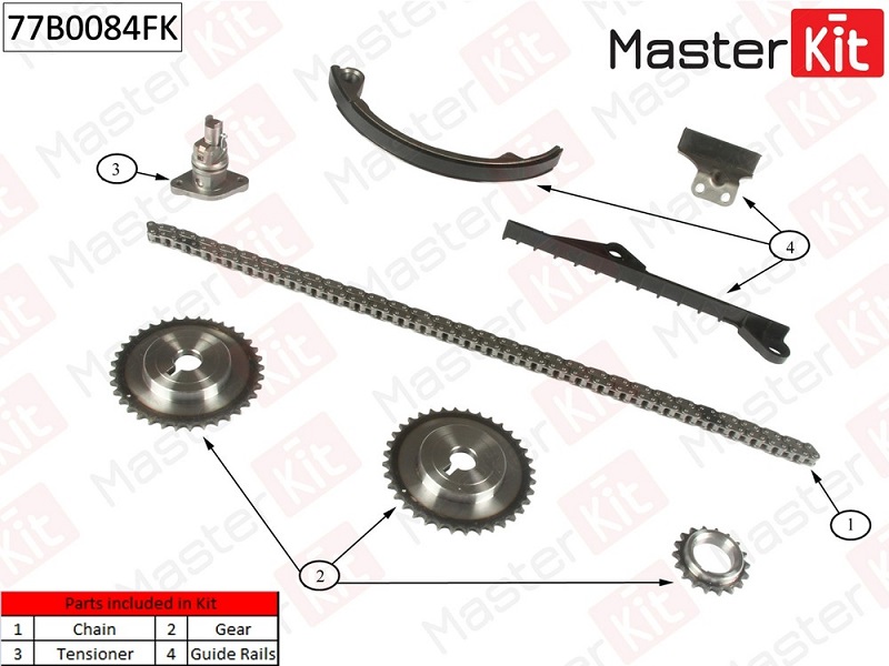 Комплект цепи ГРМ NISSAN Primera Masterkit 77B0084FK