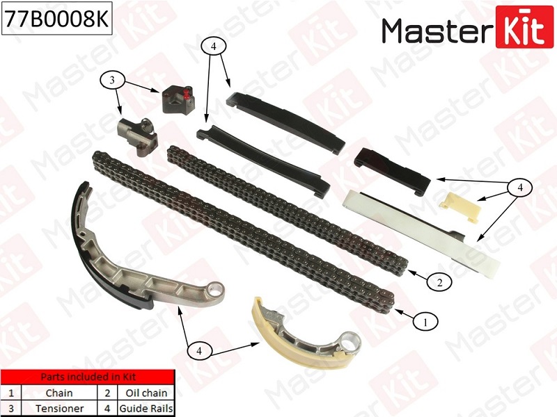 Комплект цепи ГРМ NISSAN X-Trail Masterkit 77B0008K