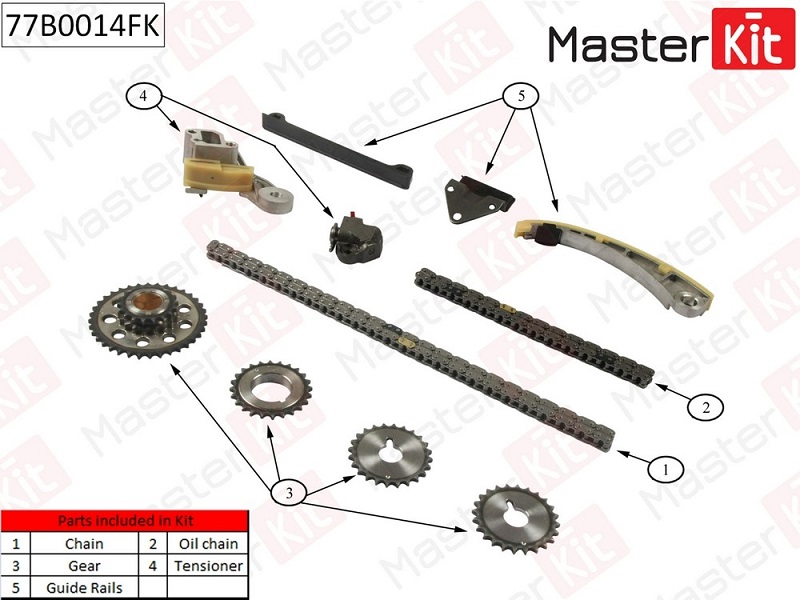 Комплект цепи ГРМ SUZUKI Grand Vitara Masterkit 77B0014FK