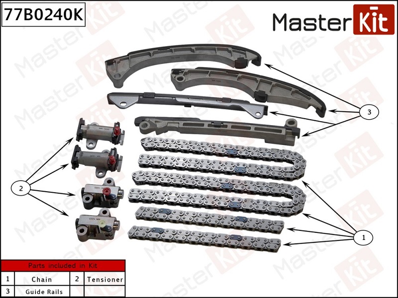 Комплект цепи ГРМ TOYOTA LAND CRUISER 200 Masterkit 77B0240K