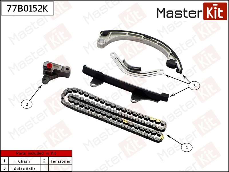 Комплект цепи ГРМ Toyota Masterkit 77B0152K