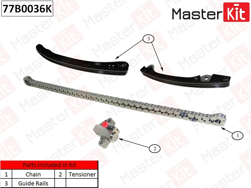 Комплект цепи ГРМ NISSAN ALMERA Masterkit 77B0036K