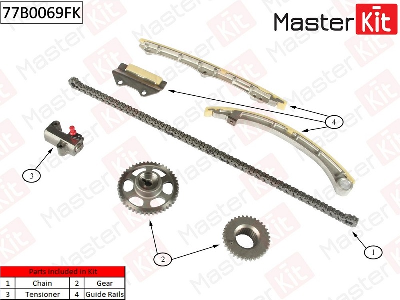 Комплект цепи ГРМ HONDA ACCORD Masterkit 77B0069FK