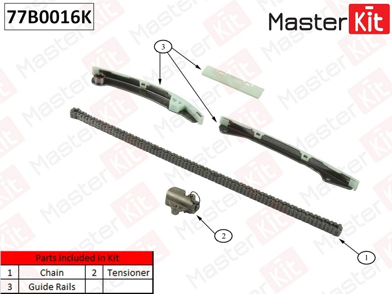 Комплект цепи ГРМ NISSAN QASHQAI Masterkit 77B0016K